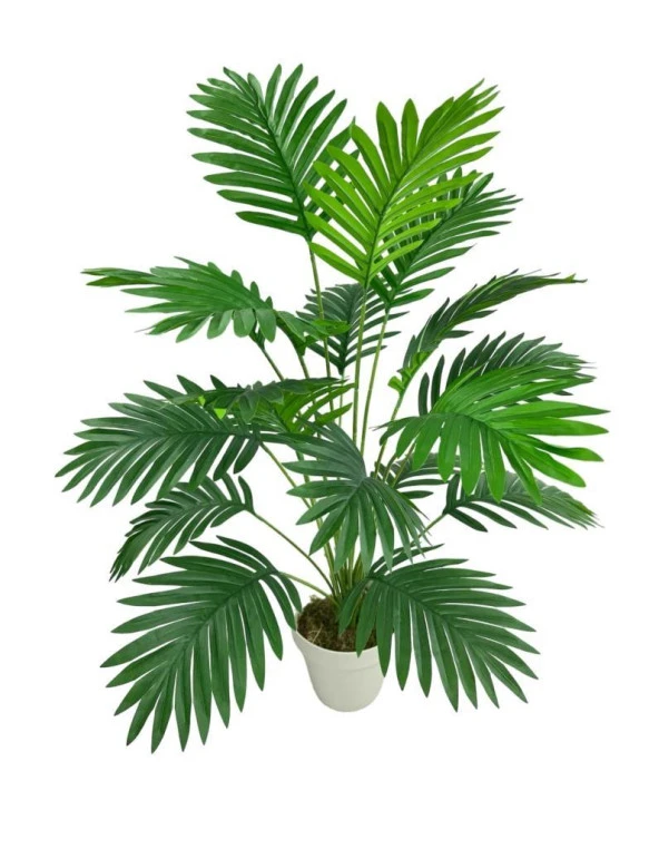 Nettenevime Yapay Ağaç Salon Bitkisi Areka Palmiye Krem Saksıda 83cm 18 Yaprak Plastik - 7