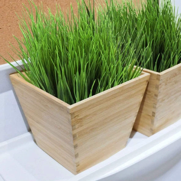 Nettenevime Yapay Çiçek Saz Demet 10 ADET Garnitür Yeşil Aradal Dekoratif Yapay Bitki - Resim 7