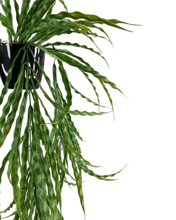 Nettenevime Yapay Çiçek Saksıda Sarkan Yeşil Kıvrımlı Saz 90cm - 3