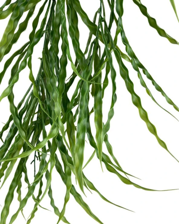 Nettenevime Yapay Çiçek Saksıda Sarkan Yeşil Kıvrımlı Saz 90cm - 6
