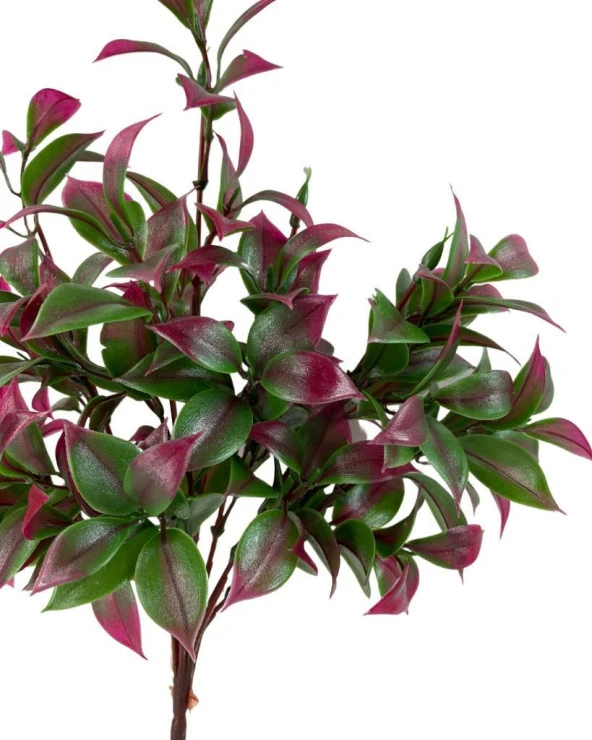 Nettenevime Yapay Çiçek Bordo Yeşil Limon Yaprağı Demet Şimşir Demeti Garnitür Aradal Dekoratif Yapay Bitki - Resim 3