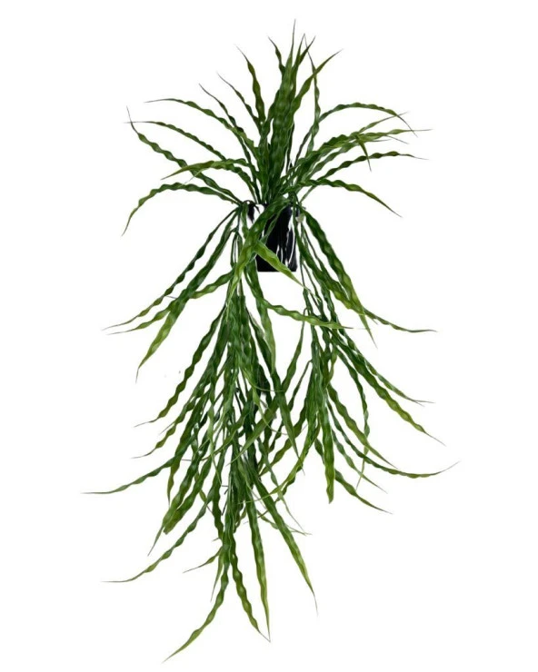 Nettenevime Yapay Çiçek Saksıda Sarkan Yeşil Kıvrımlı Saz 90cm - 8