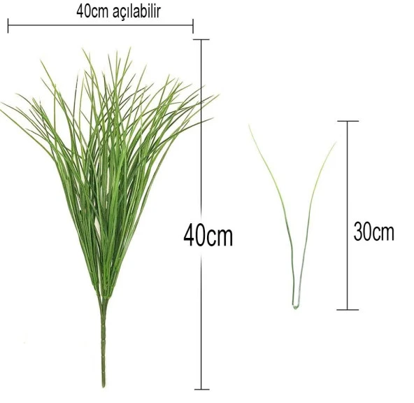 Nettenevime Yapay Çiçek Saz Yeşil Bitki Yapay Çiçek Dekor Çiçeği 40CM Uzun Ot - 7
