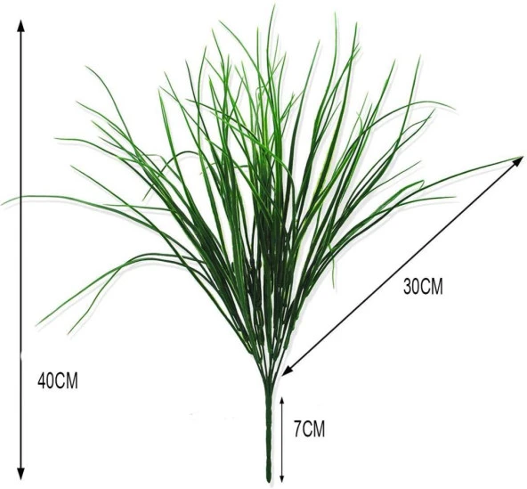 Nettenevime Yapay Çiçek Saz Yeşil Bitki Yapay Çiçek Dekor Çiçeği 40CM Uzun Ot - 8