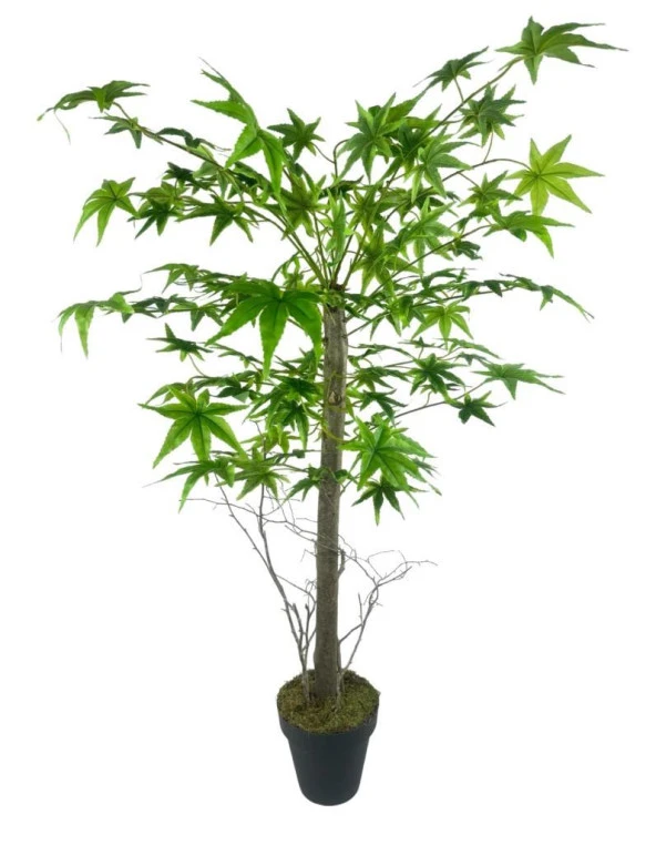 Nettenevime Yapay Ağaç Yeşil Japon Akçaağacı 100x70cm Siyah Plastik Saksılı