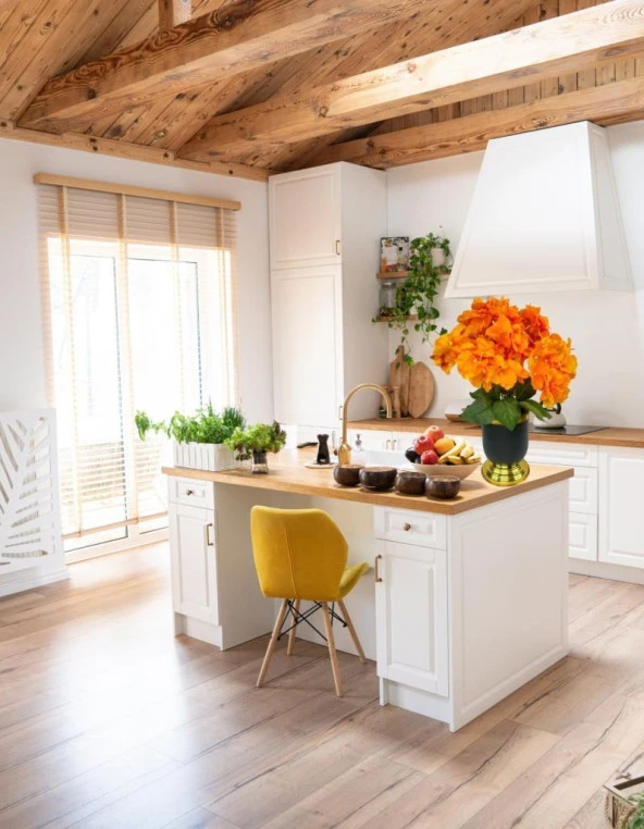 Nettenevime Yapay Çiçek Somon Ortanca Aranjmanı Siyah Gold Vazolu Masa Üstü Çiçeği Arajman - 4