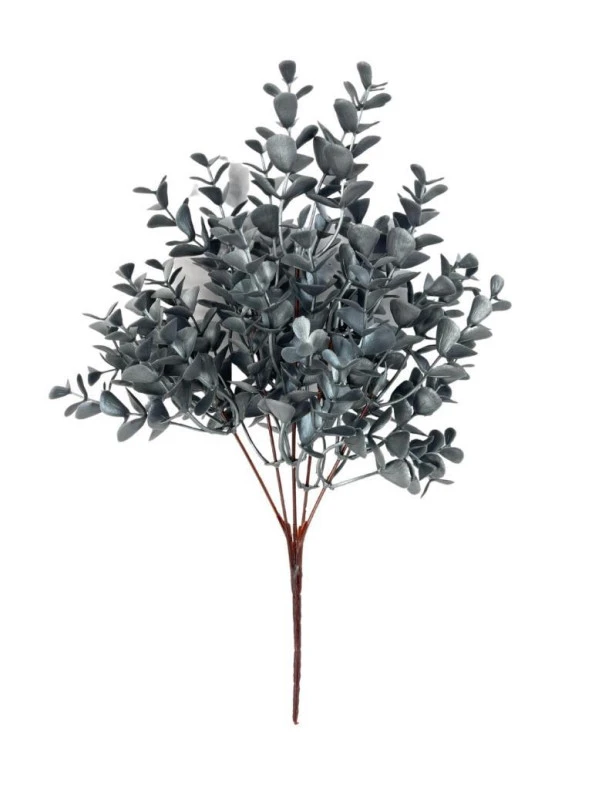 Nettenevime Yapay Çiçek Gümüş Renk Büyük Okaliptus Şimşir Demeti Garnitür Aradal Dekoratif Yapay Bitki - Resim 3