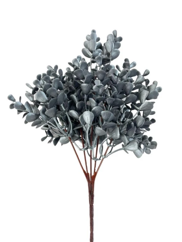 Nettenevime Yapay Çiçek Gümüş Renk Büyük Okaliptus Şimşir Demeti Garnitür Aradal Dekoratif Yapay Bitki - Resim 4