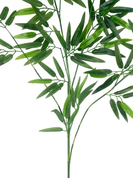 Nettenevime Yapay Çiçek Bambu Dalı Doğal Görünüm Tek Dal Kumaş Yapraklı Uzun Dal 120*50cm - 2