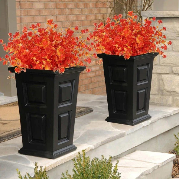 Nettenevime 6lı Set Yapay Çiçek Tam Turuncu Mineli Şimşir Lotus 7 Dallı Plastik Dekoratif Yapay Bitki - Resim 2