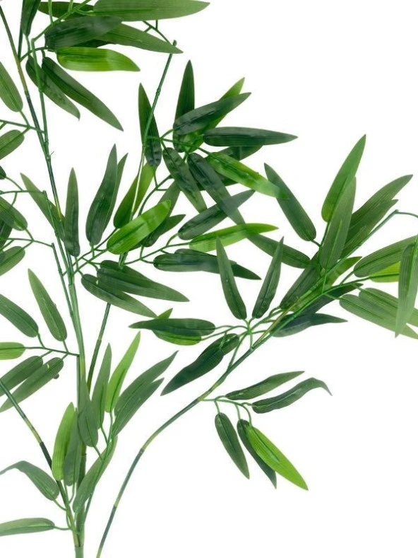 Nettenevime Yapay Çiçek Bambu Dalı Doğal Görünüm Tek Dal Kumaş Yapraklı Uzun Dal 120*50cm - 3