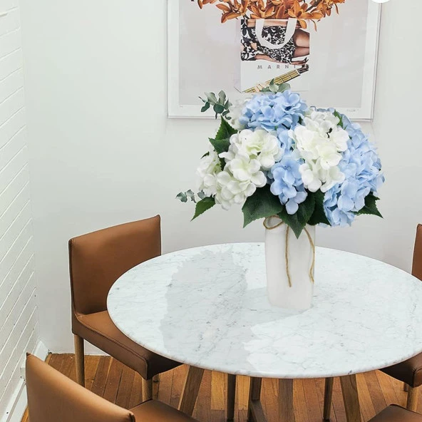 Nettenevime Yapay Çiçek Ortanca Çiçeği Demeti 43 cm Mavi Açık - Resim 5