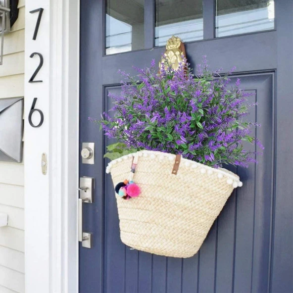 Nettenevime 10lu Set Yapay Çiçek MOR Lavanta 7 Dallı Plastik Dekoratif Yapay Bitki - 4