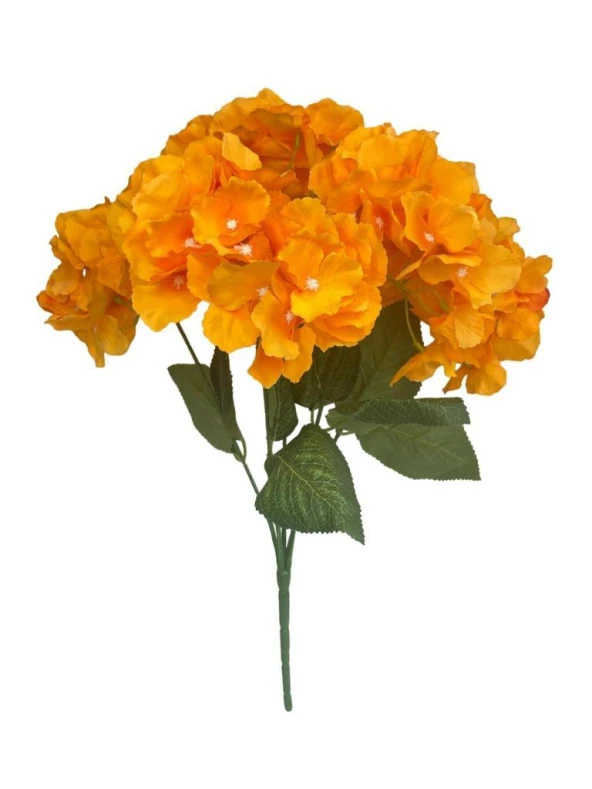 Nettenevime Yapay Çiçek Ortanca Çiçeği Demeti 43 cm Somon Orange - Resim 2