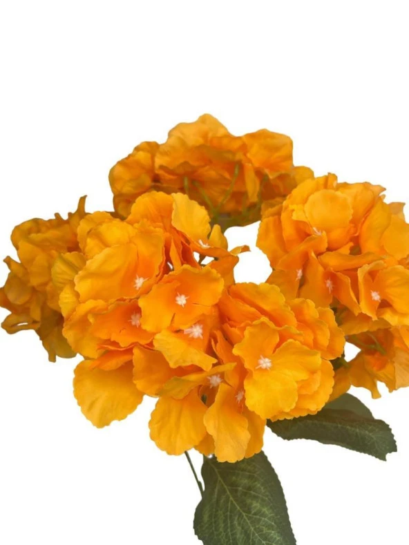 Nettenevime Yapay Çiçek Ortanca Çiçeği Demeti 43 cm Somon Orange - Resim 3