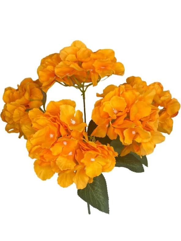 Nettenevime Yapay Çiçek Ortanca Çiçeği Demeti 43 cm Somon Orange - Resim 4