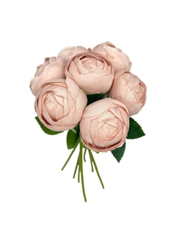 Nettenevime Yapay Çiçek 10lu Pudra Pembe Şakayık Demeti Erengül Gelin Buketi Çiçeği
