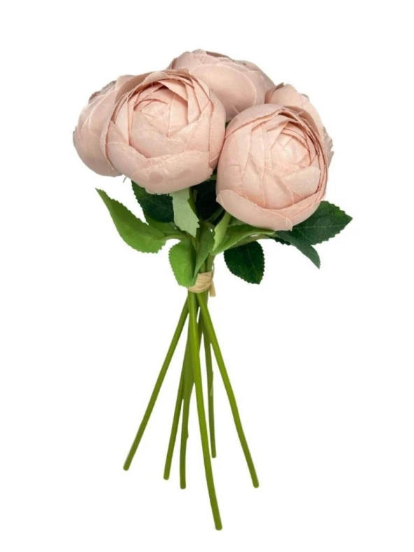 Nettenevime Yapay Çiçek 10lu Pudra Pembe Şakayık Demeti Erengül Gelin Buketi Çiçeği - 6