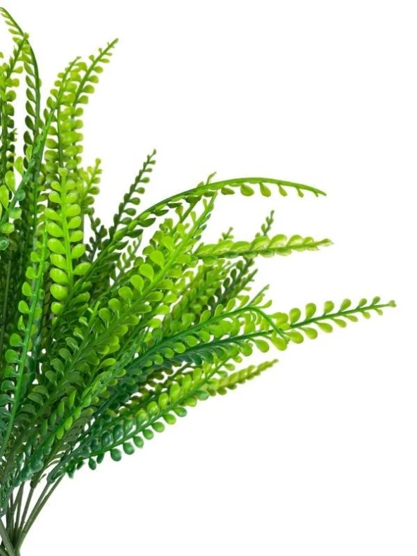 Nettenevime 3lüSet Yapay Çiçek Kuşkonmaz Demet Garnitür Yeşil Aradal Dekoratif Yapay Bitki - Resim 3