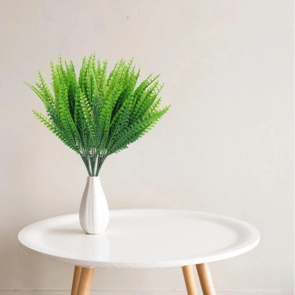 Nettenevime 3lüSet Yapay Çiçek Kuşkonmaz Demet Garnitür Yeşil Aradal Dekoratif Yapay Bitki - Resim 7