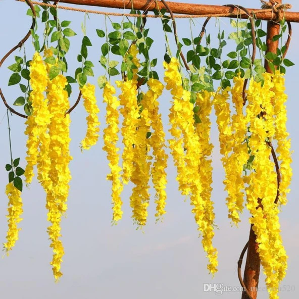 Nettenevime Yapay Çiçek Sarkan 3 Dallı Akasya 90cm SARI - Resim 5
