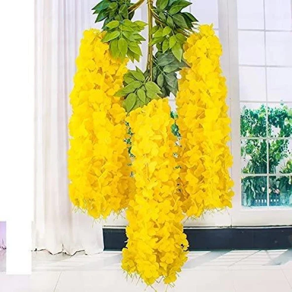 Nettenevime Sarkan Yapay Çiçek Akasya Sarı Renk 80 cm 3 Sarkan Dallı 12 ADET BAĞ - Resim 2