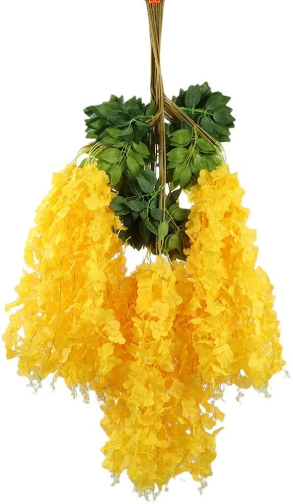 Nettenevime Sarkan Yapay Çiçek Akasya Sarı Renk 80 cm 3 Sarkan Dallı 12 ADET BAĞ - Resim 6