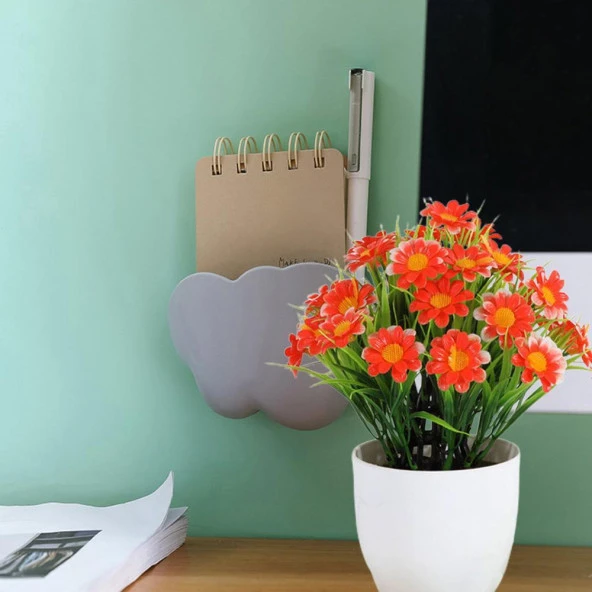 Nettenevime 3lü Set Yapay Çiçek Papatya Beyaz Saksıda Karışık Renkler - Resim 4