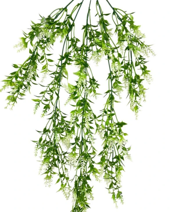 Nettenevime Yapay Çiçek Sarkan Bitki Beyaz 5 Dallı Sarkan Çiçek TY62-2BYZ - Resim 5