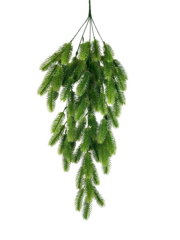 Nettenevime Yapay Çiçek Sarkan Çiçek Yeşil Çam İğneli Ponpon Yapay Sarmaşık  70*30cm UV Katkılı Güneşe Dayanıklı
