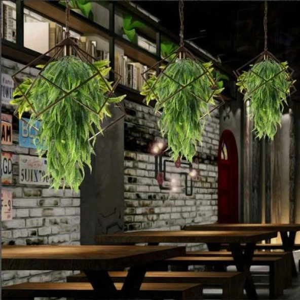 Nettenevime Yapay Çiçek Sarkan Boston Fern 60cm 5Dallı ty124 Yapay Sarmaşık Yeşil - Resim 8