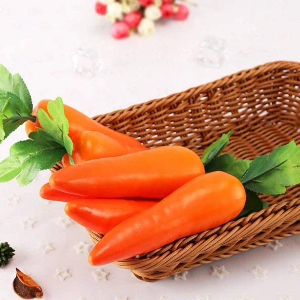 Nettenevime Yapay Sebze Havuç Carrot 1adet 15*4cm Gerçek Boyut - Resim 6