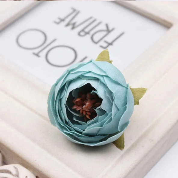 Yapay Çiçek Erengül Kafa 10lu Kelle Pastel Renkler Mavi - 2