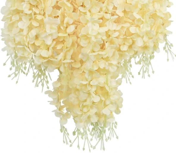 Nettenevime Sarkan Yapay Çiçek Akasya Şampanya Renk 80 cm 3 Sarkan Dallı 12 ADET BAĞ - 4