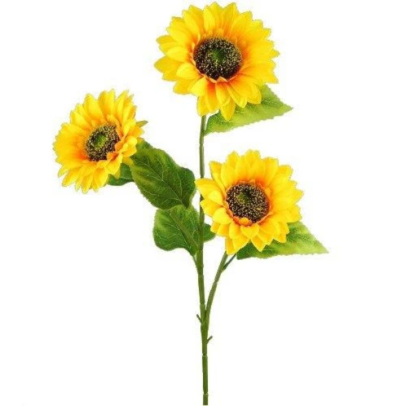 Nettenevime Yapay Çiçek Ayçiçeği Sarı Sunflower Dekoratif Çiçek 90cm Dev Ay Çiçeği 3 Kafalı