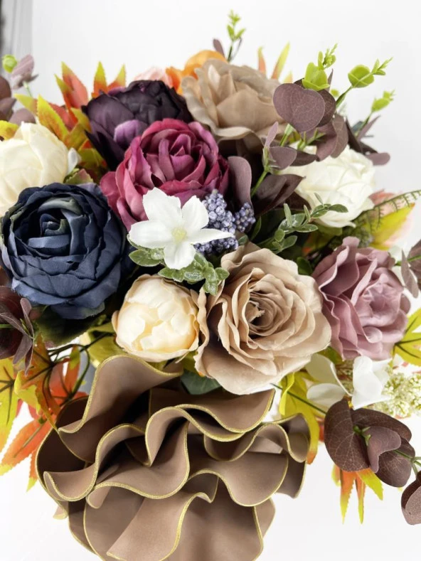 Nettenevime Yapay Çiçek Aranjmanı Siyah Gold Vazolu Nişan Çiçeği İsteme Çiçeği Masa Üstü Çiçeği Arajman 45996 - 3