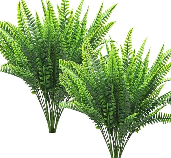 Yapay Çiçek  Boston Fern Yeşil Bitki Aradal Garnitür Yapay Dekor Bitkisi - 4