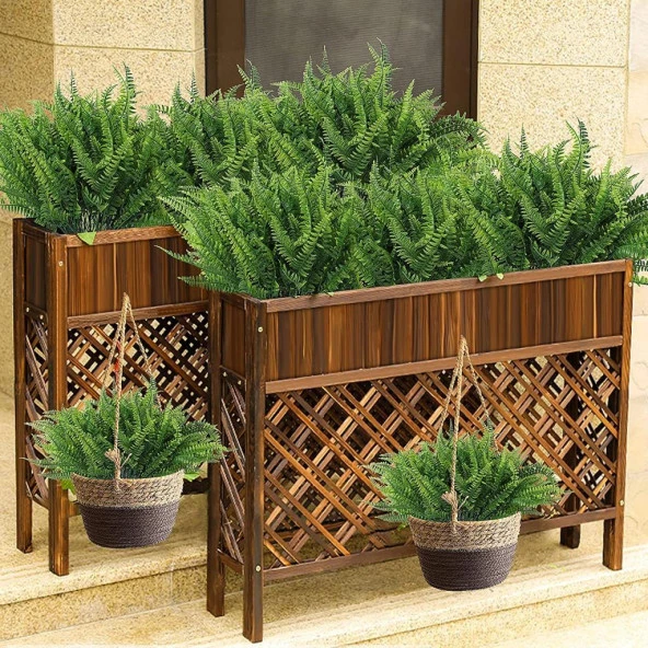 Yapay Çiçek  Boston Fern Yeşil Bitki Aradal Garnitür Yapay Dekor Bitkisi - 5