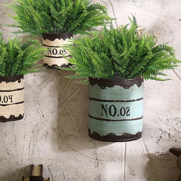 Yapay Çiçek  Boston Fern Yeşil Bitki Aradal Garnitür Yapay Dekor Bitkisi - 6