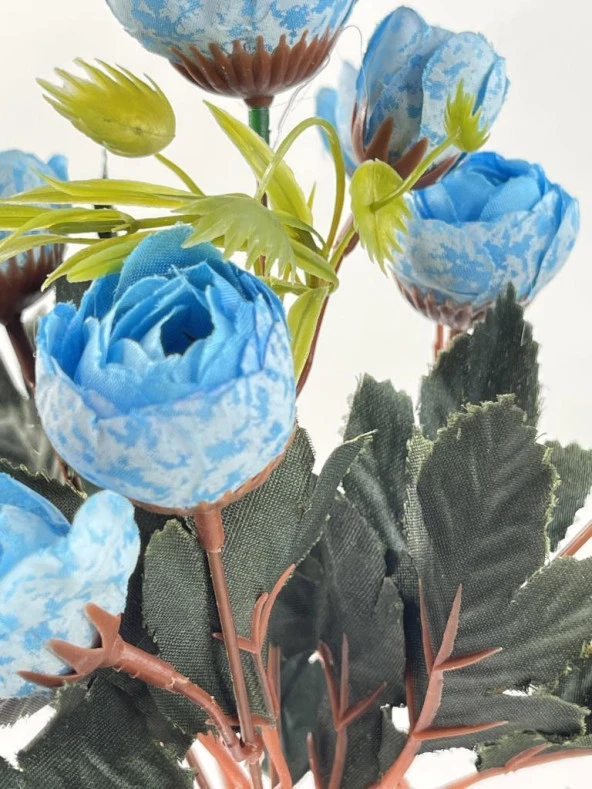 Nettenevime Yapay Çiçek Erengül Demeti 5 Dallı Mavi Açık - Resim 2