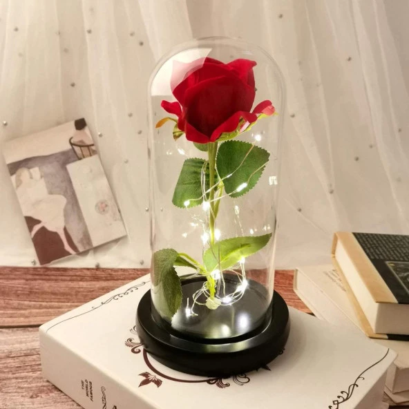 Nettenevime Faunus İçerisinde Yapay Çiçek Kırmızı Gül Ve 3 Fonksiyonlu Periled - Resim 7