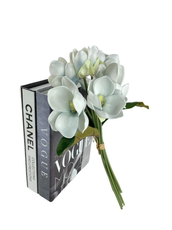 Nettenevime Yapay Çiçek Manolya Letex Eva Magnolia 33cm Pudra Uçuk Mavi - 2