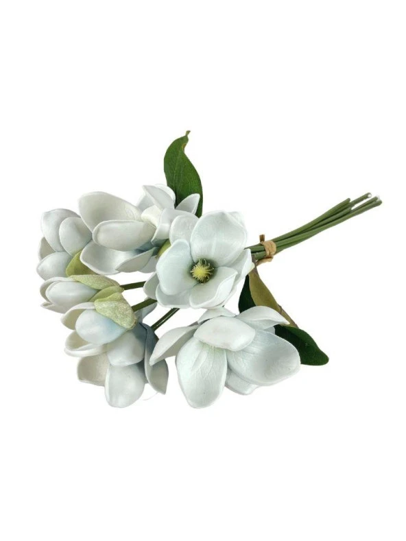 Nettenevime Yapay Çiçek Manolya Letex Eva Magnolia 33cm Pudra Uçuk Mavi - 3