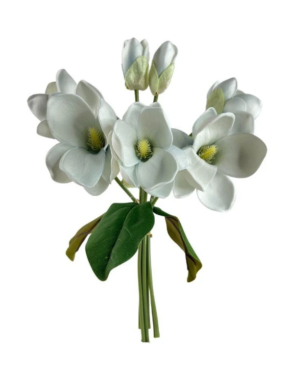 Nettenevime Yapay Çiçek Manolya Letex Eva Magnolia 33cm Pudra Uçuk Mavi - 5