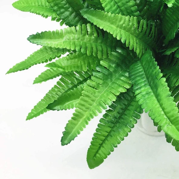 Nettenevime Yapay Çiçek Aşk Merdiveni Açık Yeşil Eğrelti Otu Bitkisi 24 Yaprak 55cm Yapay Bitki - 4