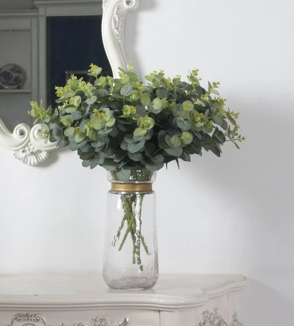 Nettenevime 3 Demet Yapay Çiçek Okaliptus Aradal YeşilBitki Arajman Çiçeği Eucalyptus - Resim 3