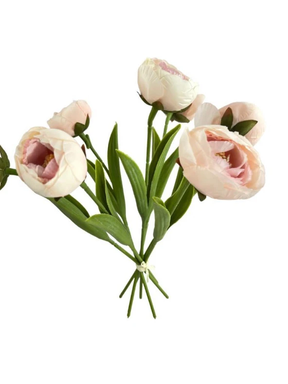 Nettenevime Yapay Çiçek Islak Yapraklı Şakayık Erengül 7 Çiçekli 30cm - Resim 5