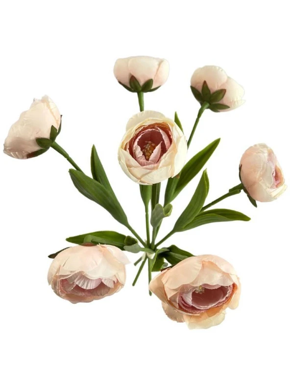 Nettenevime Yapay Çiçek Islak Yapraklı Şakayık Erengül 7 Çiçekli 30cm - Resim 6