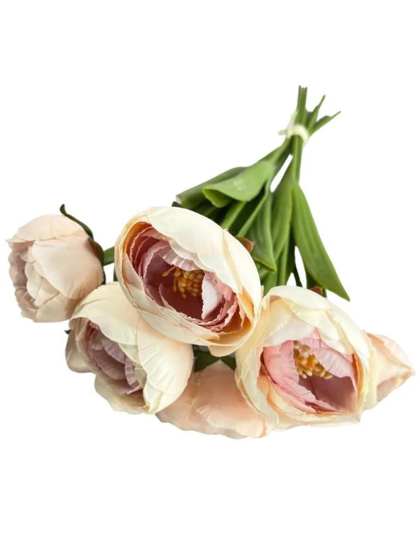 Nettenevime Yapay Çiçek Islak Yapraklı Şakayık Erengül 7 Çiçekli 30cm - Resim 7