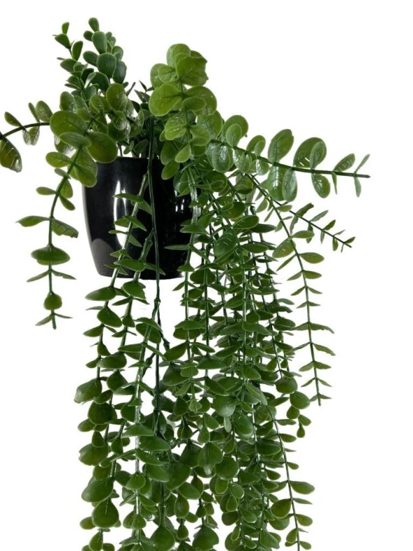 Nettenevime Yapay Çiçek Saksıda Sarkan Şimşir Okaliptus Yapay Sarmaşık Pastel 60cm - Resim 4